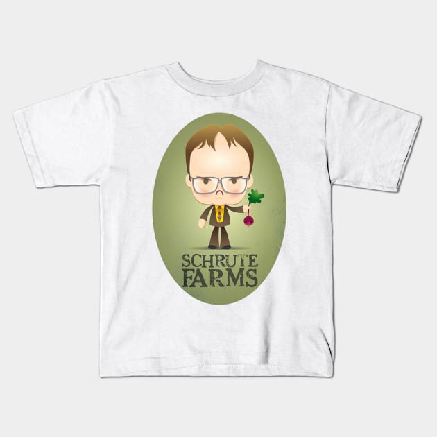 Schrute Kids T-Shirt by cptpuggles